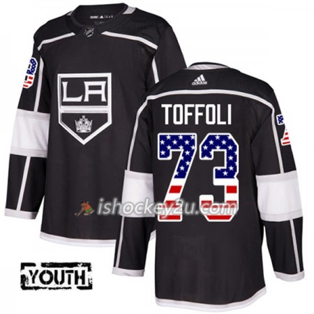 Mænd NHL Los Angeles Kings Trøje Tyler Toffoli 73 Adidas 2017-2018 Sort USA Flag Fashion Authentic